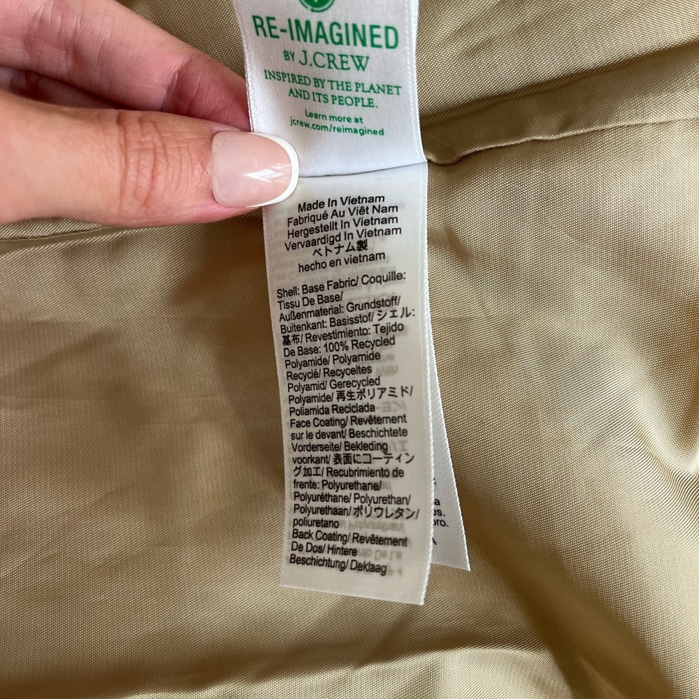 J. Crew Rain or Shine Trench Coat Khaki Size Medium NWT - Picture 11 of 11